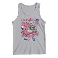Funny Raccoon Christmas In July 4th of July Tank Top
