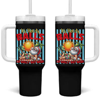 Hawaiian Christmas In July Tumbler With Handle It's Hot as Balls of Holly Out Here