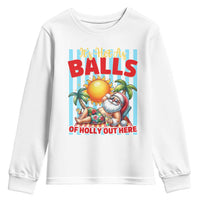 Hawaiian Christmas In July Youth Sweatshirt It's Hot as Balls of Holly Out Here