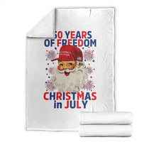 250 Years Of Freedom Throw Blanket Funny Santa Christmas in July