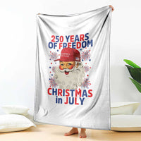 250 Years Of Freedom Throw Blanket Funny Santa Christmas in July