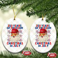 250 Years Of Freedom Ceramic Ornament Funny Santa Christmas in July