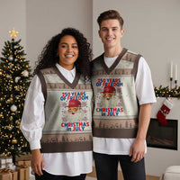 250 Years Of Freedom V-Neck Knit Sweater Vest Funny Santa Christmas in July