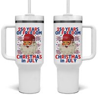 250 Years Of Freedom Tumbler With Handle Funny Santa Christmas in July