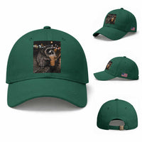 Jimothy Raccoon Seattle Drinking Iced Coffee Meme Baseball Cap Viral Trash Panda Seattle Animal Meme