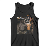 Jimothy Raccoon Seattle Drinking Iced Coffee Meme Tank Top Viral Trash Panda Seattle Animal Meme