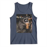 Jimothy Raccoon Seattle Drinking Iced Coffee Meme Tank Top Viral Trash Panda Seattle Animal Meme