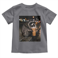 Jimothy Raccoon Seattle Drinking Iced Coffee Meme Toddler T Shirt Viral Trash Panda Seattle Animal Meme