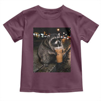 Jimothy Raccoon Seattle Drinking Iced Coffee Meme Toddler T Shirt Viral Trash Panda Seattle Animal Meme