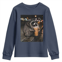 Jimothy Raccoon Seattle Drinking Iced Coffee Meme Youth Sweatshirt Viral Trash Panda Seattle Animal Meme