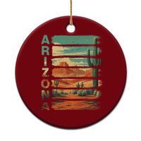 Arizona Desert Cactus Saguaro National Park Retro Ceramic Ornament