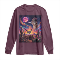 Arizona Roadrunner Vintage Desert Moon Retro Cactus Long Sleeve Shirt 90s Southwest Wildlife Bird Animal Lover