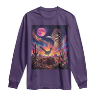 Arizona Roadrunner Vintage Desert Moon Retro Cactus Long Sleeve Shirt 90s Southwest Wildlife Bird Animal Lover