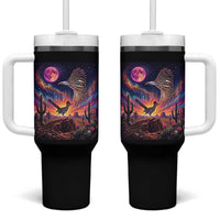 Arizona Roadrunner Vintage Desert Moon Retro Cactus Tumbler With Handle 90s Southwest Wildlife Bird Animal Lover