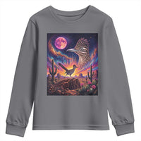Arizona Roadrunner Vintage Desert Moon Retro Cactus Youth Sweatshirt 90s Southwest Wildlife Bird Animal Lover