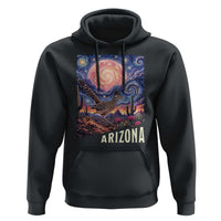Arizona Roadrunner Vintage Desert Moon Retro Cactus Hoodie Southwest Wildlife Bird Starry Night Style