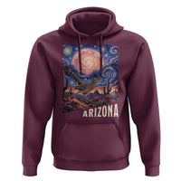 Arizona Roadrunner Vintage Desert Moon Retro Cactus Hoodie Southwest Wildlife Bird Starry Night Style