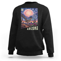 Arizona Roadrunner Vintage Desert Moon Retro Cactus Sweatshirt Southwest Wildlife Bird Starry Night Style