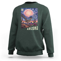 Arizona Roadrunner Vintage Desert Moon Retro Cactus Sweatshirt Southwest Wildlife Bird Starry Night Style