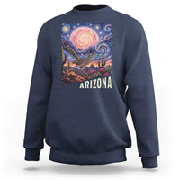 Arizona Roadrunner Vintage Desert Moon Retro Cactus Sweatshirt Southwest Wildlife Bird Starry Night Style