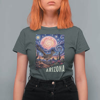 Arizona Roadrunner Vintage Desert Moon Retro Cactus T Shirt For Women Southwest Wildlife Bird Starry Night Style