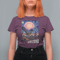 Arizona Roadrunner Vintage Desert Moon Retro Cactus T Shirt For Women Southwest Wildlife Bird Starry Night Style