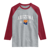 Arizona State Flag Grand Canyon State Established 1912 Raglan Shirt