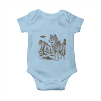 Vintage Coyote Cowboy UFO Baby Onesie Western Desert Southwest Coyote Alien