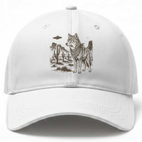 Vintage Coyote Cowboy UFO Baseball Cap Western Desert Southwest Coyote Alien