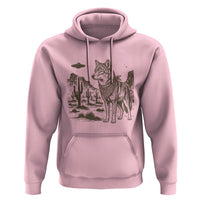 Vintage Coyote Cowboy UFO Hoodie Western Desert Southwest Coyote Alien