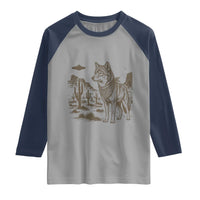 Vintage Coyote Cowboy UFO Raglan Shirt Western Desert Southwest Coyote Alien