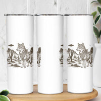 Vintage Coyote Cowboy UFO Skinny Tumbler Western Desert Southwest Coyote Alien