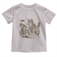 Vintage Coyote Cowboy UFO Toddler T Shirt Western Desert Southwest Coyote Alien