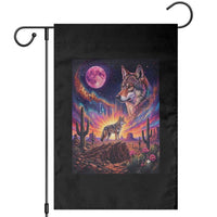 Arizona Coyote Vintage Desert Moon Retro Cactus Garden Flag Southwest Wildlife Western Adventure Graphic