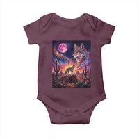 Arizona Coyote Vintage Desert Moon Retro Cactus Baby Onesie Southwest Wildlife Western Adventure Graphic