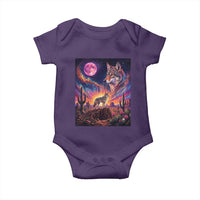 Arizona Coyote Vintage Desert Moon Retro Cactus Baby Onesie Southwest Wildlife Western Adventure Graphic