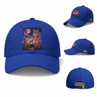Arizona Coyote Vintage Desert Moon Retro Cactus Baseball Cap Southwest Wildlife Western Adventure Graphic