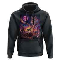 Arizona Coyote Vintage Desert Moon Retro Cactus Hoodie Southwest Wildlife Western Adventure Graphic