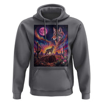 Arizona Coyote Vintage Desert Moon Retro Cactus Hoodie Southwest Wildlife Western Adventure Graphic