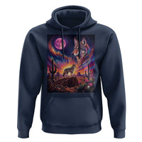 Arizona Coyote Vintage Desert Moon Retro Cactus Hoodie Southwest Wildlife Western Adventure Graphic