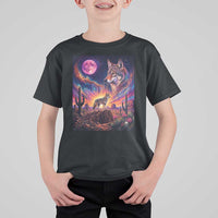 Arizona Coyote Vintage Desert Moon Retro Cactus T Shirt For Kid Southwest Wildlife Western Adventure Graphic