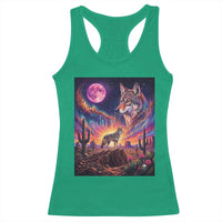 Arizona Coyote Vintage Desert Moon Retro Cactus Racerback Tank Top Southwest Wildlife Western Adventure Graphic