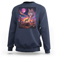 Arizona Coyote Vintage Desert Moon Retro Cactus Sweatshirt Southwest Wildlife Western Adventure Graphic