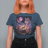 Arizona Coyote Vintage Desert Moon Retro Cactus T Shirt For Women Southwest Wildlife Western Adventure Graphic