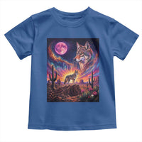 Arizona Coyote Vintage Desert Moon Retro Cactus Toddler T Shirt Southwest Wildlife Western Adventure Graphic