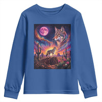 Arizona Coyote Vintage Desert Moon Retro Cactus Youth Sweatshirt Southwest Wildlife Western Adventure Graphic