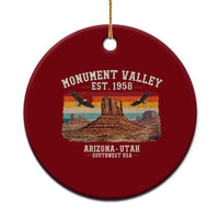 Retro Monument Valley Arizona Utah Sunset Established 1958 Ceramic Ornament Southwest Desert Eagle Road Trip Nature Souvenir