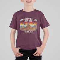 Retro Monument Valley Arizona Utah Sunset Established 1958 T Shirt For Kid Southwest Desert Eagle Road Trip Nature Souvenir