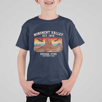Retro Monument Valley Arizona Utah Sunset Established 1958 T Shirt For Kid Southwest Desert Eagle Road Trip Nature Souvenir