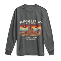 Retro Monument Valley Arizona Utah Sunset Established 1958 Long Sleeve Shirt Southwest Desert Eagle Road Trip Nature Souvenir